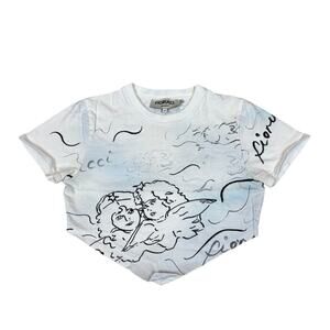 RARE Fiorucci Crop Top T Shirt Cherub Women's Medium